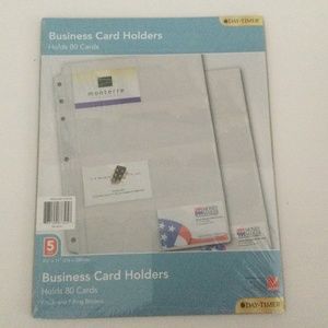 Day-Timer® Business Card Holders Hold 80 Cards Looseleaf Planners, 8 1/2 x 11”